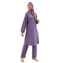 DANIOS 3 Stück muslimischen Badeanzug für Frauen Plus Größe volle Abdeckung Beachwear islamischen Langen Ärmel Modest Badebekleidung Burkini von DANIOS