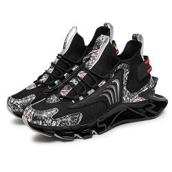 Laufschuh-Trainer for Herren, Fashion Blade Sneakers Fly Woven Mesh Outdoor-Sportschuhe Fitness-Dämpfungsschuhe (Color : Black, Size : 43 EU) von DANIOS