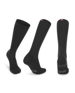 Abgestufte Kompression Socken für Männer & Frauen EU 35-38 // UK 3-5 Einfarbig Schwarz - 1 Paar von DANISH ENDURANCE