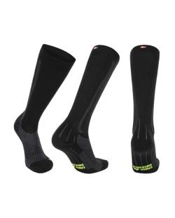 Abgestufte Kompression Socken für Männer & Frauen EU 39-42 // UK 6-8 Schwarz/Grau - 1 Paar von DANISH ENDURANCE