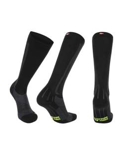 Abgestufte Kompression Socken für Männer & Frauen EU 43-47 // UK 9-12 Schwarz/Grau - 1 Paar von DANISH ENDURANCE