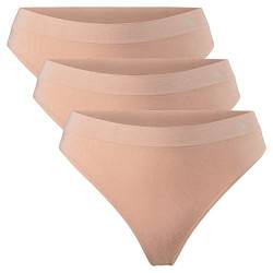 DANISH ENDURANCE 3er Pack String-Tangas aus superweichem Material M/L Nude Beige von DANISH ENDURANCE