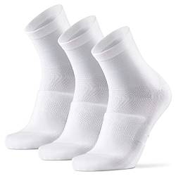 DANISH ENDURANCE Fahrradsocken Quarter für Herren & Damen 3 Paare (Weiß, EU 35-38) von DANISH ENDURANCE