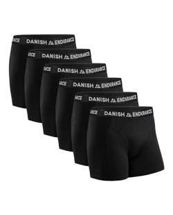 DANISH ENDURANCE Herren Boxershorts, 6 Pack, Retroshorts aus weicher Baumwolle (Schwarz, Large) von DANISH ENDURANCE