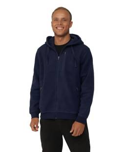 DANISH ENDURANCE Herren Fleece Jacke mit Kapuze 1 Pack Marineblau L von DANISH ENDURANCE