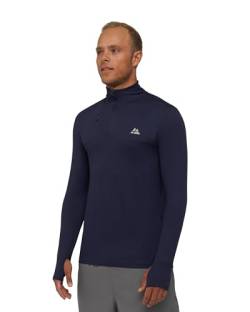 DANISH ENDURANCE Langarm-Funktionsshirt Herren, Sport-Shirt, Zip L Marineblau von DANISH ENDURANCE