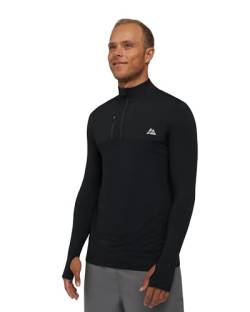 DANISH ENDURANCE Langarm-Funktionsshirt Herren, Sport-Shirt, Zip S Schwarz von DANISH ENDURANCE