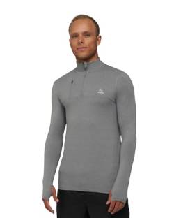 DANISH ENDURANCE Langarm-Funktionsshirt Herren, Sport-Shirt, Zip XL Grau Mélange von DANISH ENDURANCE