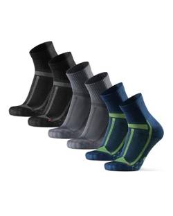 DANISH ENDURANCE Laufsocken für Lange Distanzen 3 Paare (Mehrfarbig (1 x Schwarz/Grau, 1 x Grau/Schwarz, 1 x Blau/Gelb), EU 43-47) von DANISH ENDURANCE