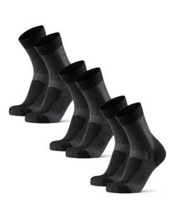 DANISH ENDURANCE Leichte Merino Wandersocken 3 Paare (Schwarz, EU 39-42) von DANISH ENDURANCE