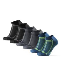 DANISH ENDURANCE Long Distance Low-Cut Running Socks for Men & Women (Mehrfarbig (1x Schwarz/Grau, 1x Blau/Gelb 1x Grau/Schwarz), 39-42) von DANISH ENDURANCE