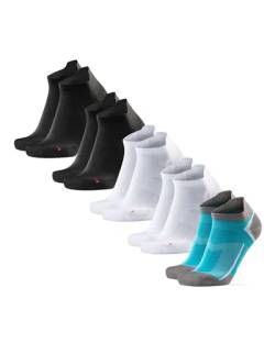 DANISH ENDURANCE Low-Cut Sportsocken (Mehrfarbig (1 x Karibik Blau/Grau, 2 x Schwarz, 2 x Weiß) - 5 Paare, EU 39-42) von DANISH ENDURANCE