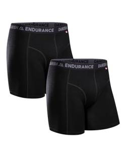 DANISH ENDURANCE Merino Boxershorts Herren, Unterwäsche Herren für Alltag & Sport, Weich, Leicht, Atmungsaktiv Schwarz 2er Pack XL von DANISH ENDURANCE