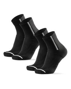 DANISH ENDURANCE Merino Fahrradsocken, Gepolstert, Atmungsaktiv, für Herren & Damen, 2 Paar, Schwarz, 39-42 von DANISH ENDURANCE