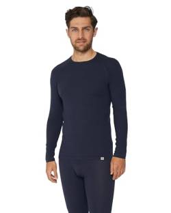 DANISH ENDURANCE Merino Shirt, Premium Thermo-Unterwäsche, Temperaturregulierend, Weich, für Herren Dunkles Marineblau L von DANISH ENDURANCE