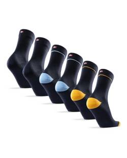 DANISH ENDURANCE Merinowolle Socken (Mehrfarbig - 3 Paare (1 x marineblau, 1 x marineblau/gelb, 1 x marineblau/hellblau), EU 39-42) von DANISH ENDURANCE