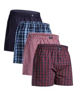 DANISH ENDURANCE Organic Woven Boxers M Assorted Blue/Red Mix 4-Pack von DANISH ENDURANCE