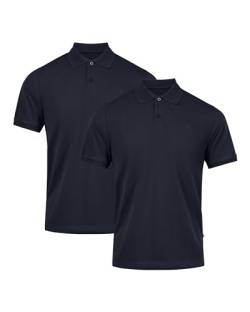 DANISH ENDURANCE Poloshirt Herren aus Bio-Baumwolle, Kurzarm & Regular Fit, Stretch-Passform Marineblau 2er Pack L von DANISH ENDURANCE