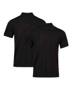 DANISH ENDURANCE Poloshirt Herren aus Bio-Baumwolle, Kurzarm & Regular Fit, Stretch-Passform Schwarz 2er Pack L von DANISH ENDURANCE