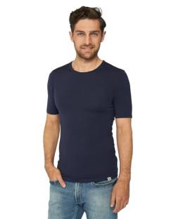 DANISH ENDURANCE Premium Merino T-Shirt, Unterziehshirt, Sport & Outdoor Funktionsshirt, Anti-Schweiß, Weich, Leicht, für Herren Dunkles Marineblau M von DANISH ENDURANCE