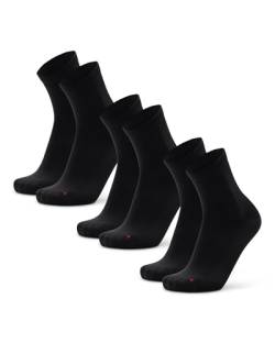 DANISH ENDURANCE Quarter Pro Sportsocken, Laufsocken für Damen und Herren 3 Paare (Einfarbig Schwarz, EU 43-47) von DANISH ENDURANCE