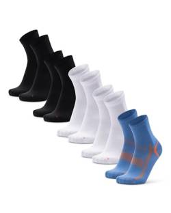 DANISH ENDURANCE Quarter Pro Sportsocken, Laufsocken für Damen und Herren 5 Paare (Mehrfarbig (2 X Schwarz, 2 X Weiß, 1 X Blau/Orange),EU 43-47) von DANISH ENDURANCE