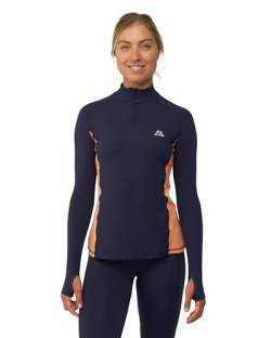 DANISH ENDURANCE Sport-Shirt, Stretch, Langarm, für Damen S Marineblau/Pfirsich von DANISH ENDURANCE