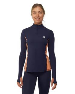 DANISH ENDURANCE Sport-Shirt, Stretch, Langarm, für Damen XXL Marineblau/Pfirsich von DANISH ENDURANCE