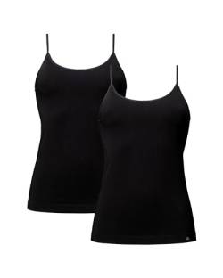 DANISH ENDURANCE Unterhemd Damen aus Viskose, 2 Pack Seamless (Schwarz, Medium/Large) von DANISH ENDURANCE