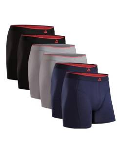 DANISH ENDURANCE Weiche Boxershorts 6er-Pack Mehrfarbig (2X Schwarz, 2X Grau, 2X Marineblau) 3XL von DANISH ENDURANCE