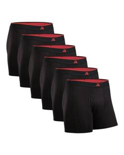 DANISH ENDURANCE Weiche Boxershorts mit Eingriff 6er-Pack Schwarz M von DANISH ENDURANCE