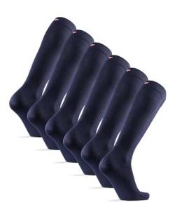 DANISH ENDURANCE Weiche Kniestrümpfe für Herren & Damen, kniehohe Socken, 3 Pack (Marineblau, 43-47) von DANISH ENDURANCE