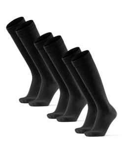 DANISH ENDURANCE Weiche Kniestrümpfe für Herren & Damen, kniehohe Socken, 3 Pack (Schwarz, 43-47) von DANISH ENDURANCE