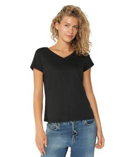 Damen T-Shirts Crew or V-Neck 1 Pack (V-Ausschnitt - Schwarz, L) von DANISH ENDURANCE