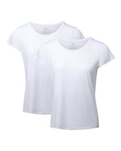 Damen T-Shirts Crew or V-Neck 2 Pack (Rund - Weiß, M) von DANISH ENDURANCE
