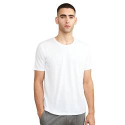 Herren Organic T-Shirt, 1 Pack, Rund- und V-Ausschnitt, aus Modal und Bio-Baumwolle (Rund - Weiß, L) von DANISH ENDURANCE