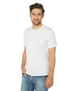 Herren Organic T-Shirt, 1 Pack, Rund- und V-Ausschnitt, aus Modal und Bio-Baumwolle (Rund - Weiß, XL) von DANISH ENDURANCE