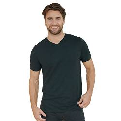 Herren Organic T-Shirt, 1 Pack, Rund- und V-Ausschnitt, aus Modal und Bio-Baumwolle (V-Ausschnitt - Schwarz, M) von DANISH ENDURANCE