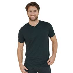 Herren Organic T-Shirt, 1 Pack, Rund- und V-Ausschnitt, aus Modal und Bio-Baumwolle (V-Ausschnitt - Schwarz, XL) von DANISH ENDURANCE