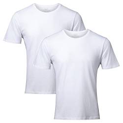 Herren Organic T-Shirt, 2 Pack, Rund- und V-Ausschnitt, aus Modal und Bio-Baumwolle (Rund - Weiß, L) von DANISH ENDURANCE