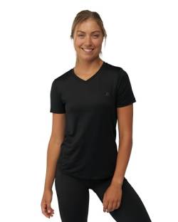 Women Workout T-Shirt, Breathable Fitness Top (Schwarz, L) von DANISH ENDURANCE