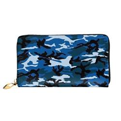 DANLIM Blue Camo Damen Leder Geldbörse Große Kapazität Kreditkartenhalter Handy Handschlaufe Geldbörse Schwarz Einheitsgröße Schwarz Einheitsgröße Schwarz Einheitsgröße, Schwarz , Einheitsgröße von DANLIM