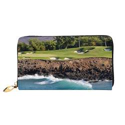 DANLIM Damen Leder Geldbörse Handheld Tasche Kartentasche Reißverschluss Geldbörse Adler, Hawaii Beach Golfplatz, Einheitsgröße von DANLIM