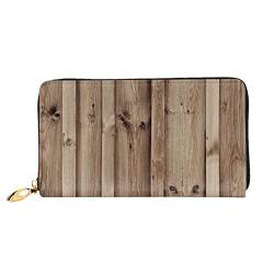 DANLIM Damen Leder Geldbörse Handheld Tasche Kartentasche Reißverschluss Geldbörse Holzmaserung, Holzmaserung, Einheitsgröße von DANLIM