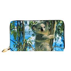DANLIM Damen Leder Geldbörse Handtasche Kartentasche Reißverschluss Geldbörse Schneeleopard, Bär Koala, Einheitsgröße von DANLIM