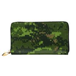 DANLIM Grüne Armee Digital Camouflage Damen Leder Geldbörse Handtasche Kartentasche Reißverschluss Geldbörse, Schwarz, Einheitsgröße von DANLIM