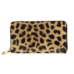 DANLIM Leopard Animal Print Damen Leder Geldbörse Handtasche Kartentasche Reißverschluss Geldbörse, Schwarz, Einheitsgröße von DANLIM