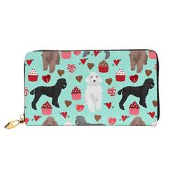 DANLIM Poodles Dogs Damen Leder Geldbörse Handheld Bag Kartentasche Reißverschluss Geldbörse, Schwarz, Einheitsgröße von DANLIM