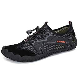 DANNTO Herren Aquaschuhe Wasserschuhe Badeschuhe Kinder Yoga Badeschuhe Strandschuhe Schnell Trocknend Surfschuhe Schwimmschuhe mit rutschfeste Sohlen Neoprenschuhe Barfuß Schuhe (Schwarz,37) von DANNTO