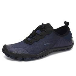 DANNTO Herren Aquaschuhe Wasserschuhe Badeschuhe Kinder Yoga Badeschuhe Strandschuhe Schnell Trocknend Surfschuhe Schwimmschuhe mit rutschfeste Sohlen Neoprenschuhe Barfuß Schuhe für Damen(Blau-K,45 von DANNTO